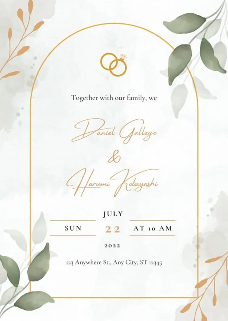 White green Canva invitation sample
