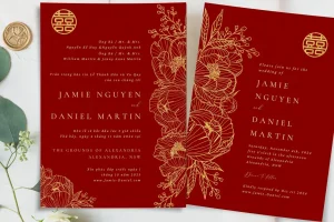 Modern Vietnamese digital wedding invitation design